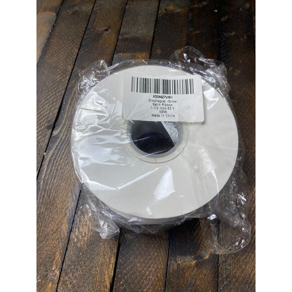 1-1/2" x 50 Yd Silver Gray Double Faced Satin Ribbon Gift Wrapping - Picture 2 of 2